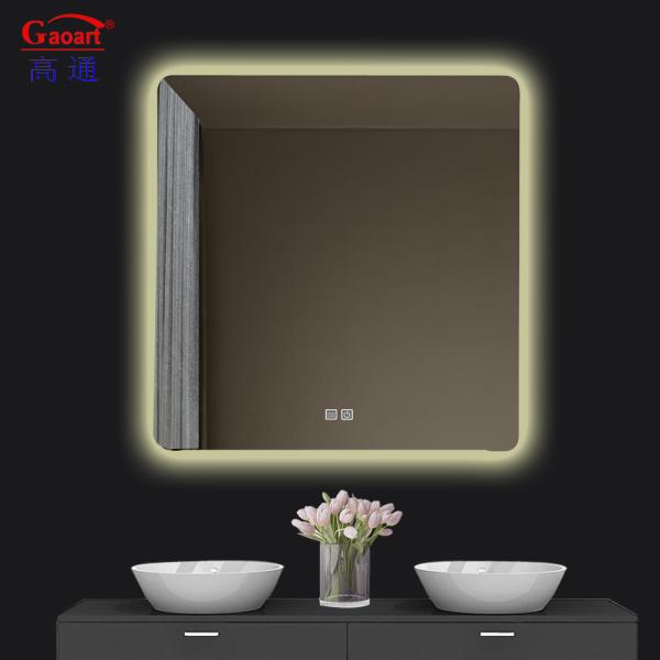 Customized Size Led Touch Bevelled Smart Fitness Bath Backlit Mirror for Salon