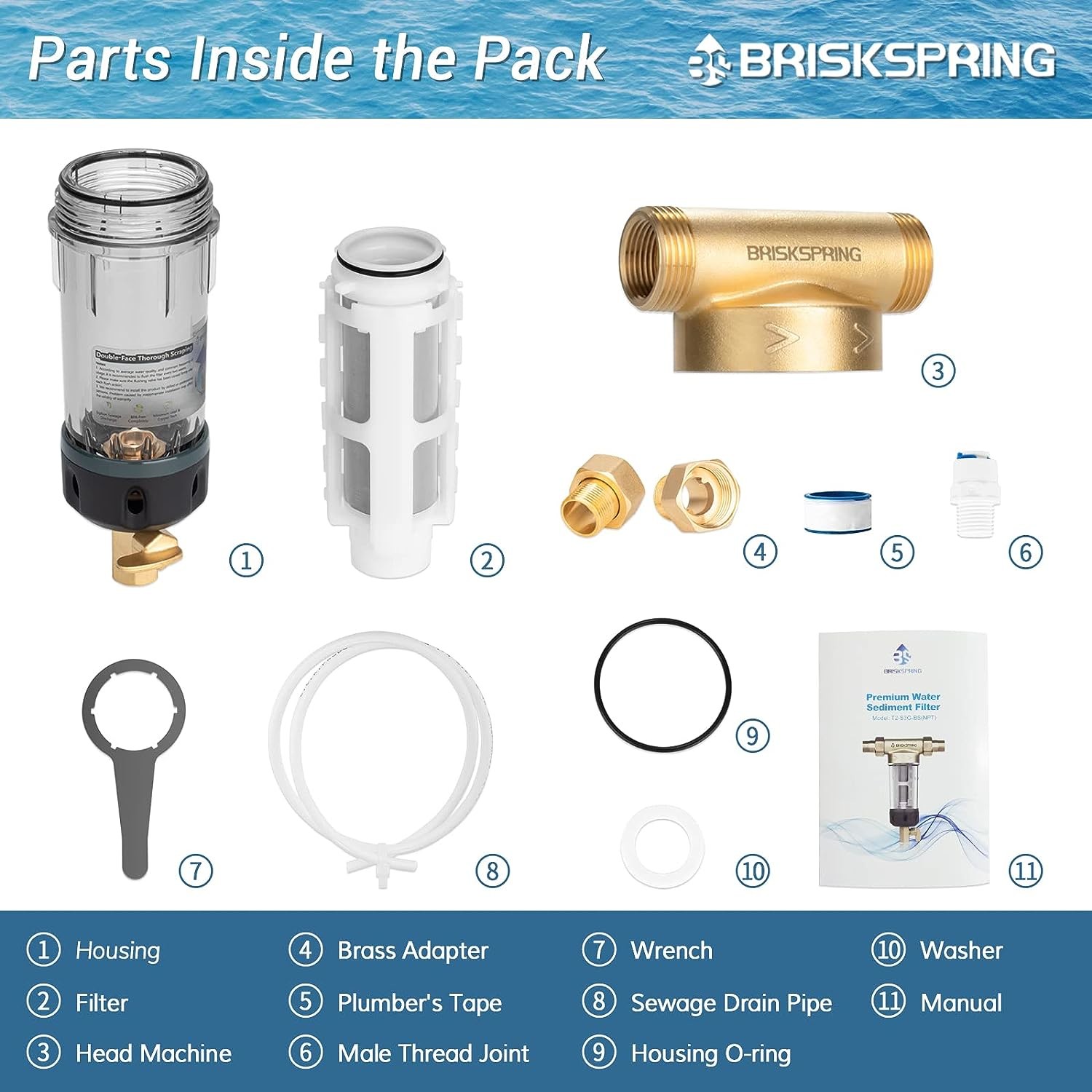 50 And 200 Micron Reusable Spin Down Sediment Filter For Well Water