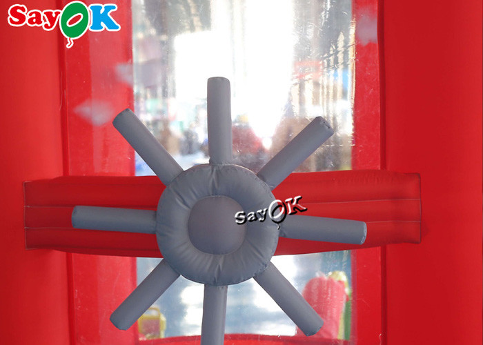 Custom Red Portable Inflatable Money Machine 1.8x1.8x2.7mH For Advertisement Event