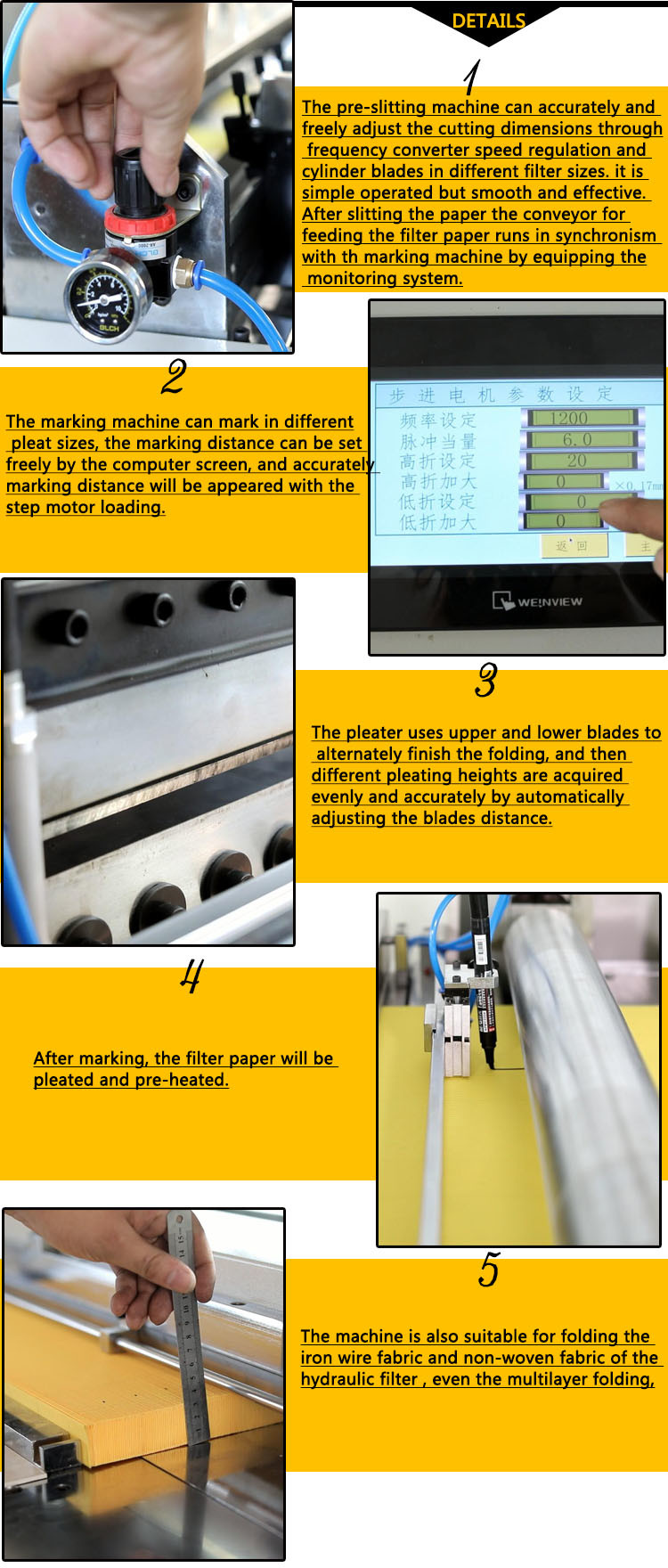 600mm Width Automatic Knife Paper Pleating Machine Synchronism