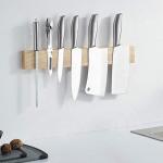 Eco-friendly 16 inch Magnetic Knife Strip Rubber Wood Kitchen Magnet Holder for