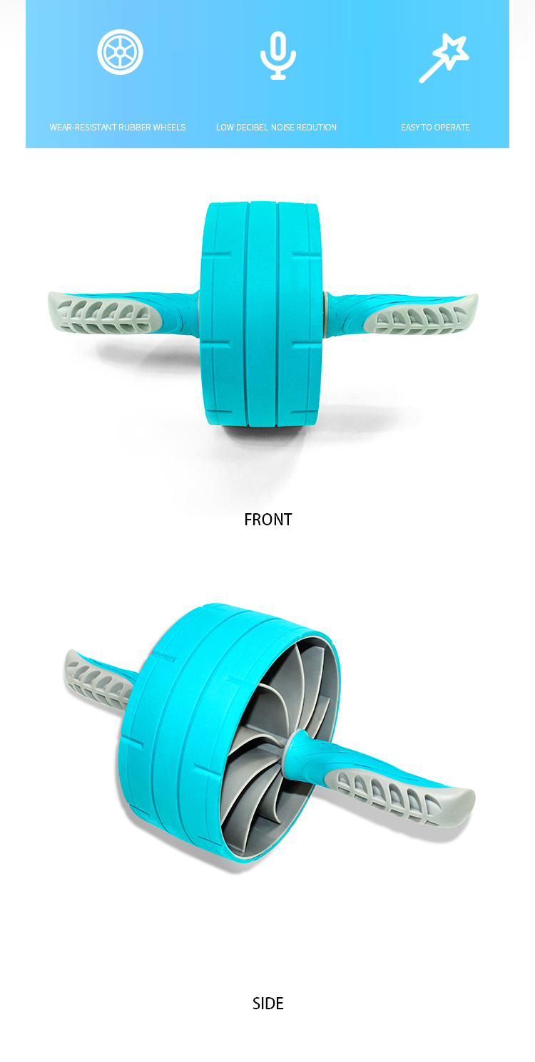 17.8cm 665g Exercise AB Wheel Roller Slipproof Full Body Workout Home Gym