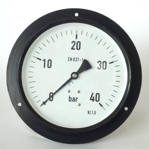Wholesale White 150mm Utility Pressure Gauge 40 Bar Bourdon Tube Pressure Gauge Black Steel Case from china suppliers