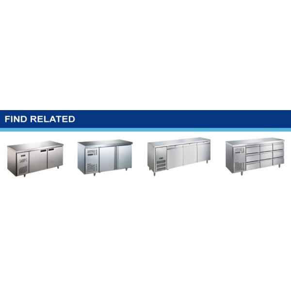 2024 Stainless Steel 2 Doors with Recessed Handle Undercounter Work Bench Table Top Fridge