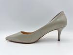 Soft Patent Leather Women Pumps Shoes Bone 3cm Pointed Toe Low Heel Pumps