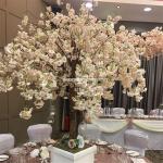 Fake Fiberglass Flower Artificial Cherry Blossom Tree For Party Tabletop