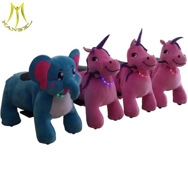 Hansel coin operated battery operated walking animal ride for mall