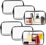 Portable Travel Makeup Bags Zipper PVC Cosmetic Pouch Airport Airline