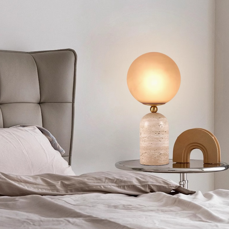 Yellow travertine wooden table lamp bedroom for home decorator interior stone table lamp