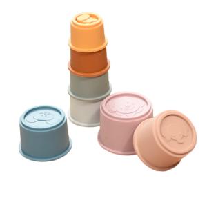 Wholesale Montessori Educational Kids Model Toys Animals Silicone Stacking Cups from china suppliers