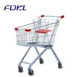 Custom Logo Supermarket Shopping Trolley Steel Tube And Wire Material