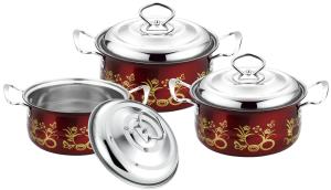 Wholesale 6 pcs kitchen cookware set &amp;cookwere set stainless steel &amp; 16/18/20cm colorful induction cookware set from china suppliers