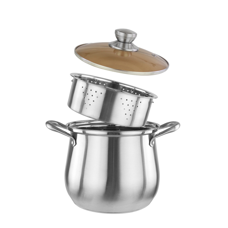 Different Size Stackable Steamer Pot Stainless Steel Material Double Layer