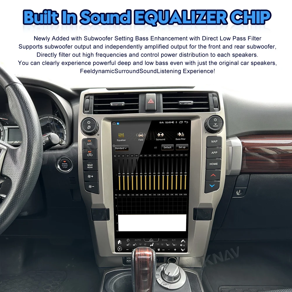 Android Toyota 4Runner Head Unit Auto Stereo 2010-2023 Multimedia Player Replacement