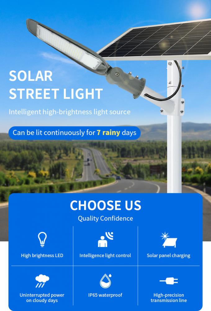 All In Two LED Solar Power Street Lights With Battery  300w 500w 1000w Smart Outdoor System 0