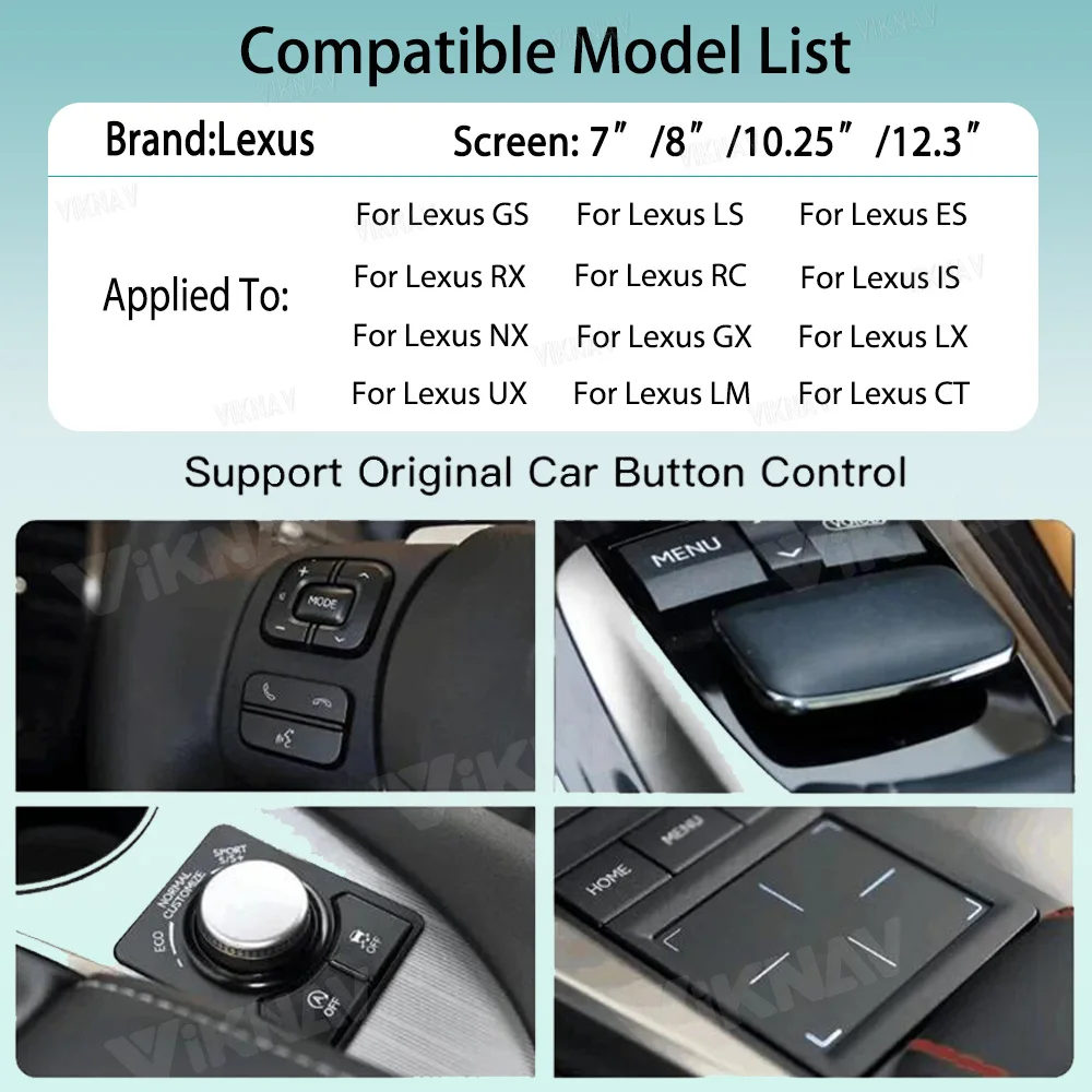 Viknav Linux Car Multimedia Interface Box For Lexus GX 2022 2023 Apple CarPlay