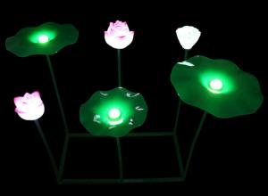 Wholesale Acrylic LED lotus lamp 6 lights combination lotus lamp pond pool decoration lotus lamp park municipal beauty from china suppliers