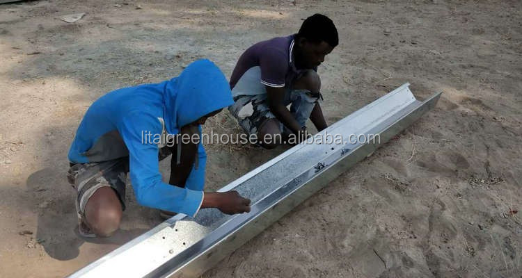 Namibia Africa Gutter Connected Greenhouse with Optimal Ventilation and Single Layer