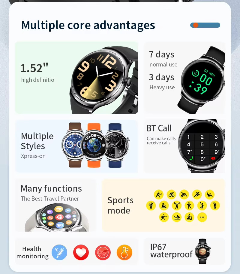 Gesture Control Round Z93pro Women'S Bluetooth Watch Sports Tracker Waterproof
