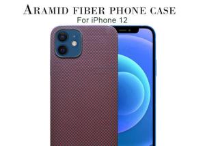 Wholesale Drop Resistant Plain Weave Red iPhone 12 Aramid Fiber Case from china suppliers