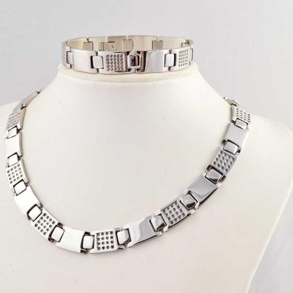 US Europe Fashion 316L Stainless Steel Bracelet With Matched Necklace Jewelry