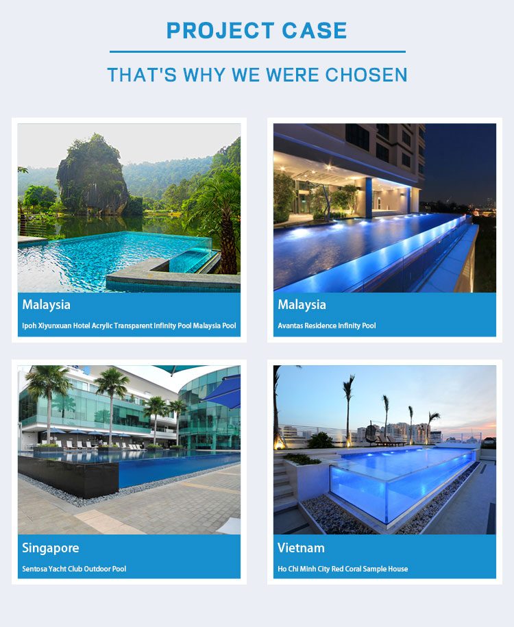 100% Purity High Surface Hardness Aboveground Clear Acrylic Window Home Swimming Pool