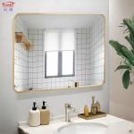 Black Aluminum Sticker Gold Frame Oval Glass Mirror Wall Hanging Art for