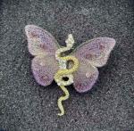 Whimsical Butterfly-Serpent Brooch - Lightweight Statement Jewelry for Fashion &