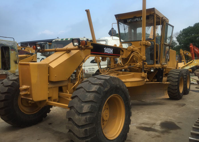 Second Hand Motor Grader CAT 140H 6 Tires With Blade And With Ripper