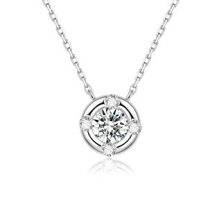 Wholesale Sense Of Design 18k Gold Lab-Grown Diamond Pendant individuality Pendant White Diamond jewelry Round Shape Pendant from china suppliers