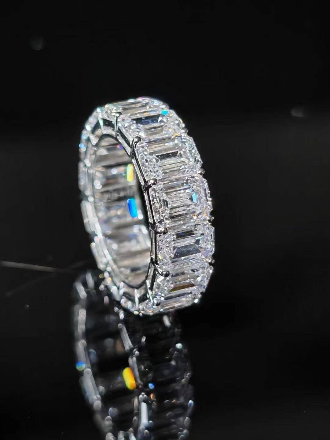 Oval Lab Grown Diamond Rings Emerald Cut Eternal Diamond Ring