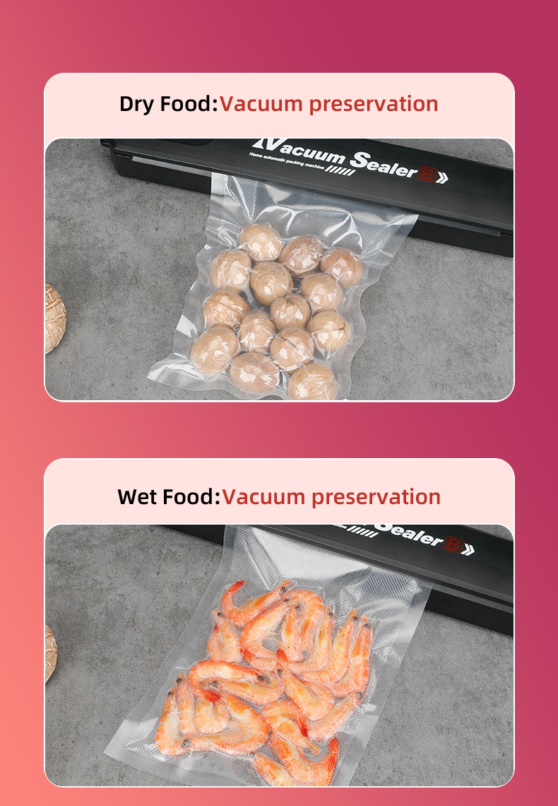 Super Suction Automatic Suction Vacuum Food Sealers for Home Hotel Restaurant in Black