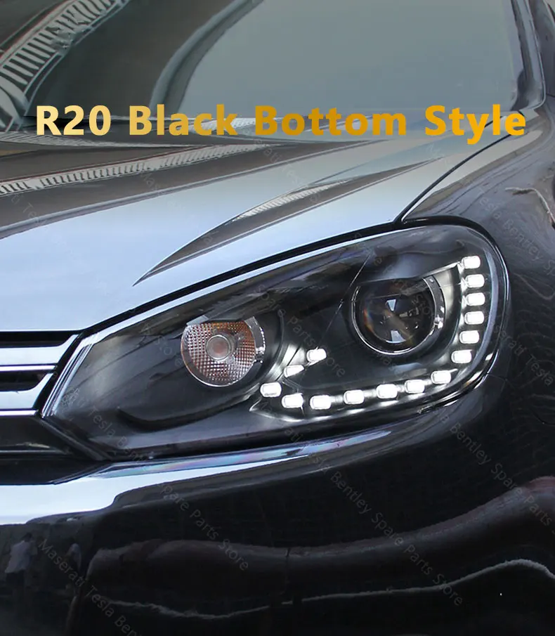 Headlight Assembly For Volkswagen VW Golf 6 Modification 6 Gti R20 Tear Eye DRL LED Front Headlight