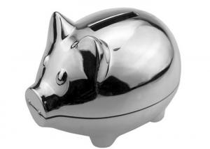 Wholesale Laser Engraving Metal Houseware Zinc Alloy Silver Plated Mini Coin Bank from china suppliers
