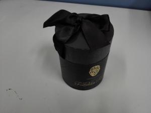 Wholesale Luxury custom round tube black fancy paper gift packaging box with silk ribbon from china suppliers