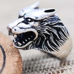 Men's Thailand Sterling Silver Vintage Wolf 925 Silver Ring (R6030807)