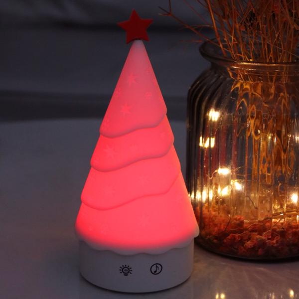 Christmas LED Rechargeable Battery Operated Silicone Night Light For Kids Baby