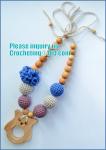 Baby sling necklace, baby bracelet, crochet bracelet, teething bracelet, crochet