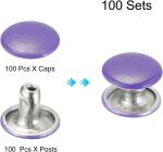 Bright Finish 9mm Double Cap Purple Rivets for Leather Craft Stainless Steel