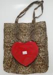newest fashion style PU leather Heart shape washablepolyester folding shopping