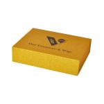 Corrugated Board Rigid Cardboard Wig Box Yellow Color 26×15×10cm