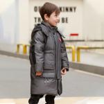 Bilemi Camel Solid Color Boys Parkas Fashion Warm Long Down Jacket Kids Winter