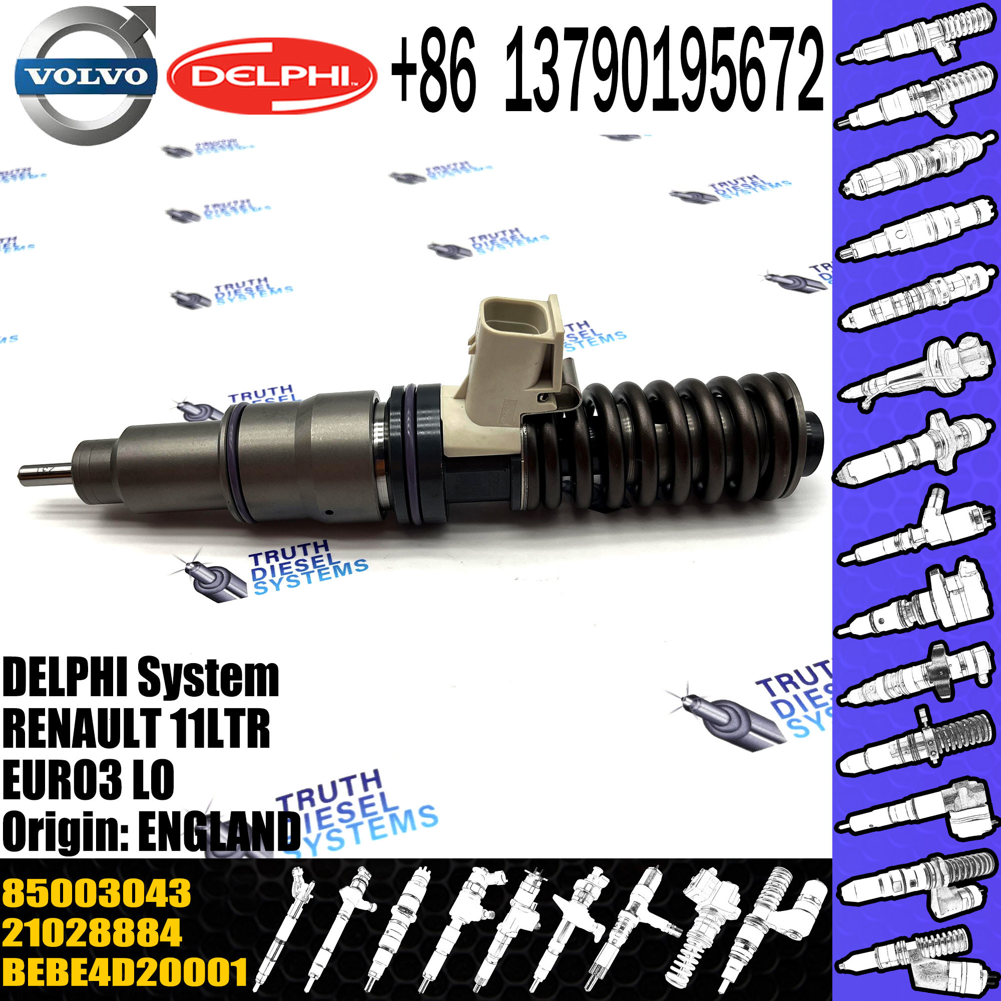 High quality 2 pin Diesel pump injector BEBE4D04001 3801432 3801750 3803913 85003043 for diesel engine