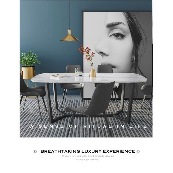 304SS Legs Rectangular Kitchen Dining Table Artificial Dali