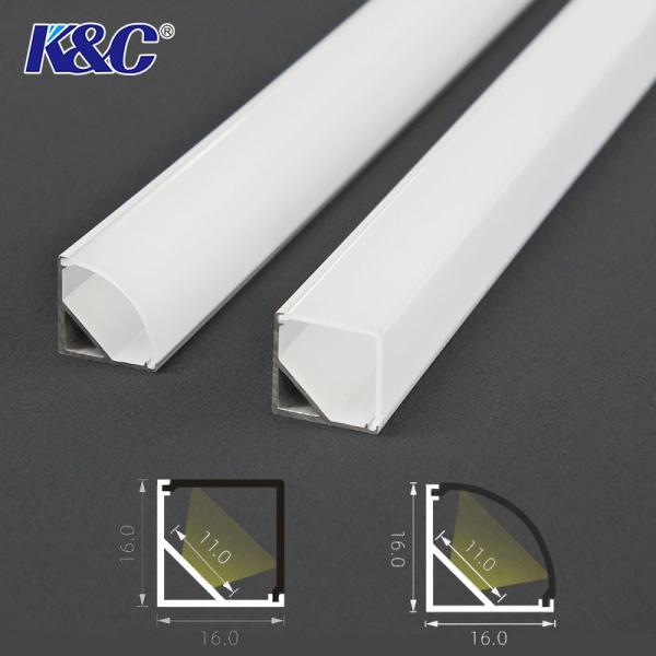 LED Corner Aluminium Profile Extrusion Channel For Cabinet 45 90 Degree Angle