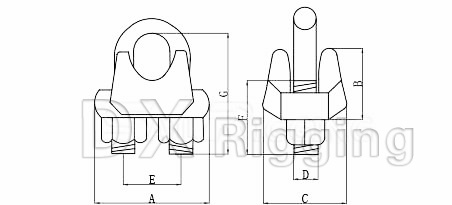 Wire Rope Clip Fixing Galv Malleable Type A For Custom Size Stainless Steel