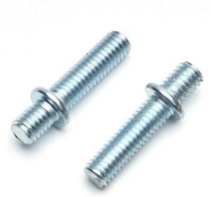 Wholesale Medium Carbon Steel Double Ended Thread Stud With Round Washer Attached from china suppliers