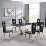 2m Length Luxury Marble Stainless Steel Square Dining Table OEM ODM
