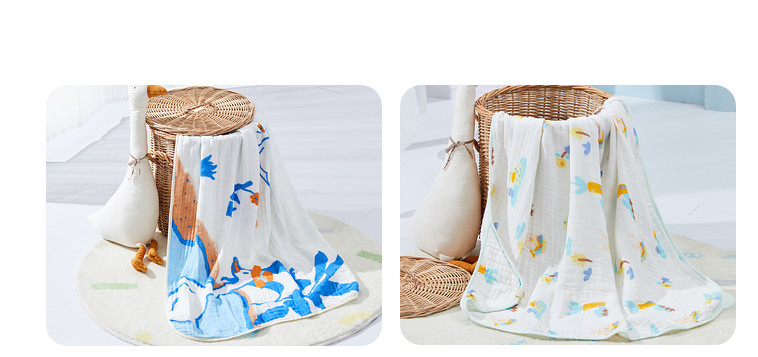 Antibacterial 32S Printed Gauze Fabric 100% Bamboo Swaddle Blanket