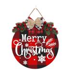 30cm Rustic Wooden Merry Christmas Wreath Merry Christmas Buffalo Plaid